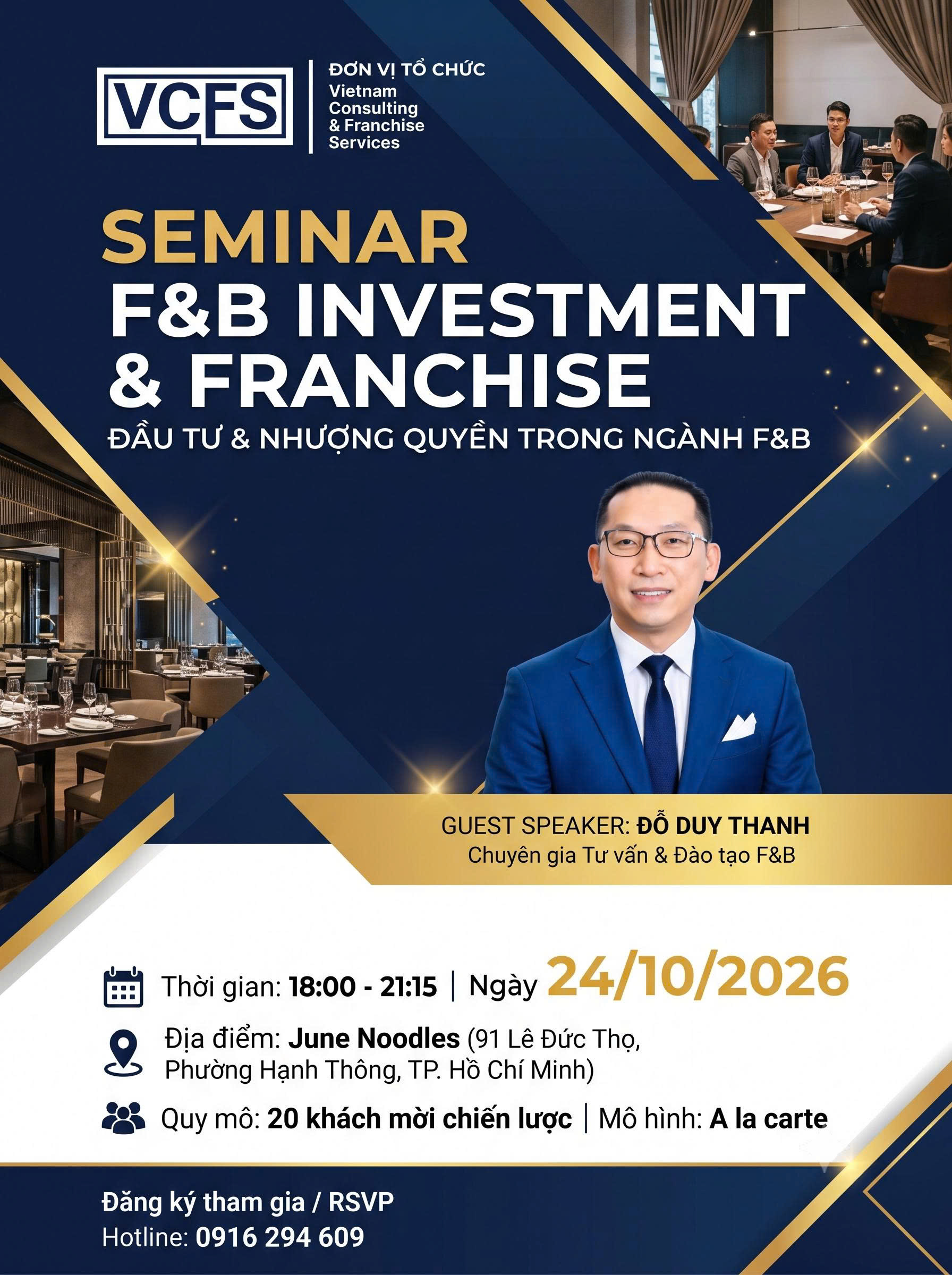 F&B Investment and Franchise seminar poster